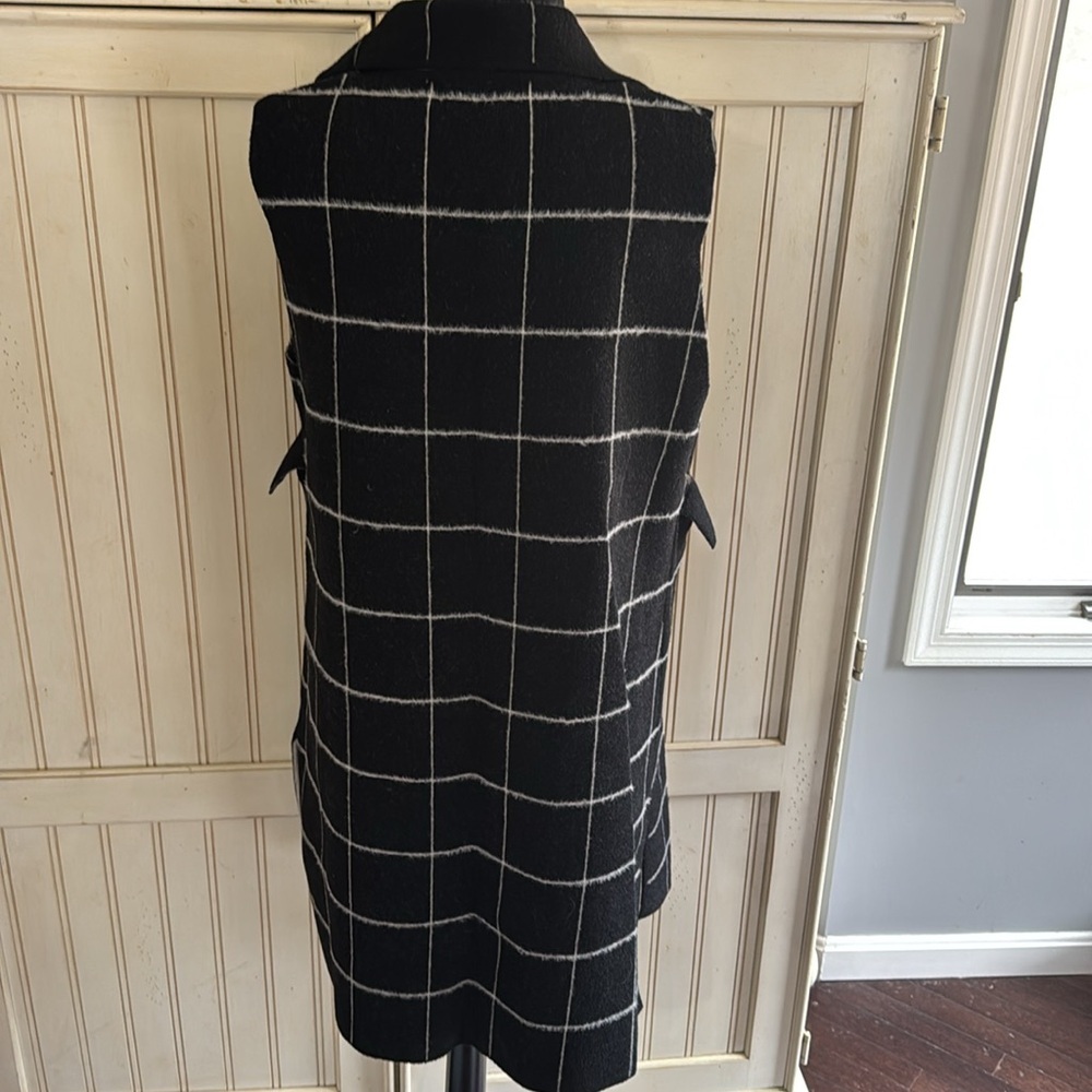 Anthropologie Quinnwindow Pane Open Front Vest Du… - image 6